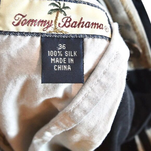 Tommy Bahama Pants Mens 36x29 Washed Black 100% Silk Relaxed Pleated Cuffed - Picture 10 of 10